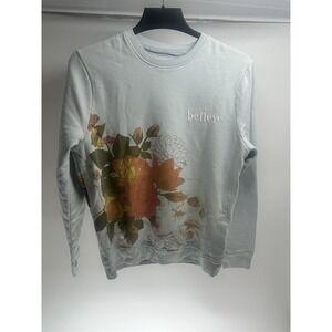 Blind Rooster Unisex ‎ Floral Graphic  Crew Neck Sweatshirt  Gray  Size M